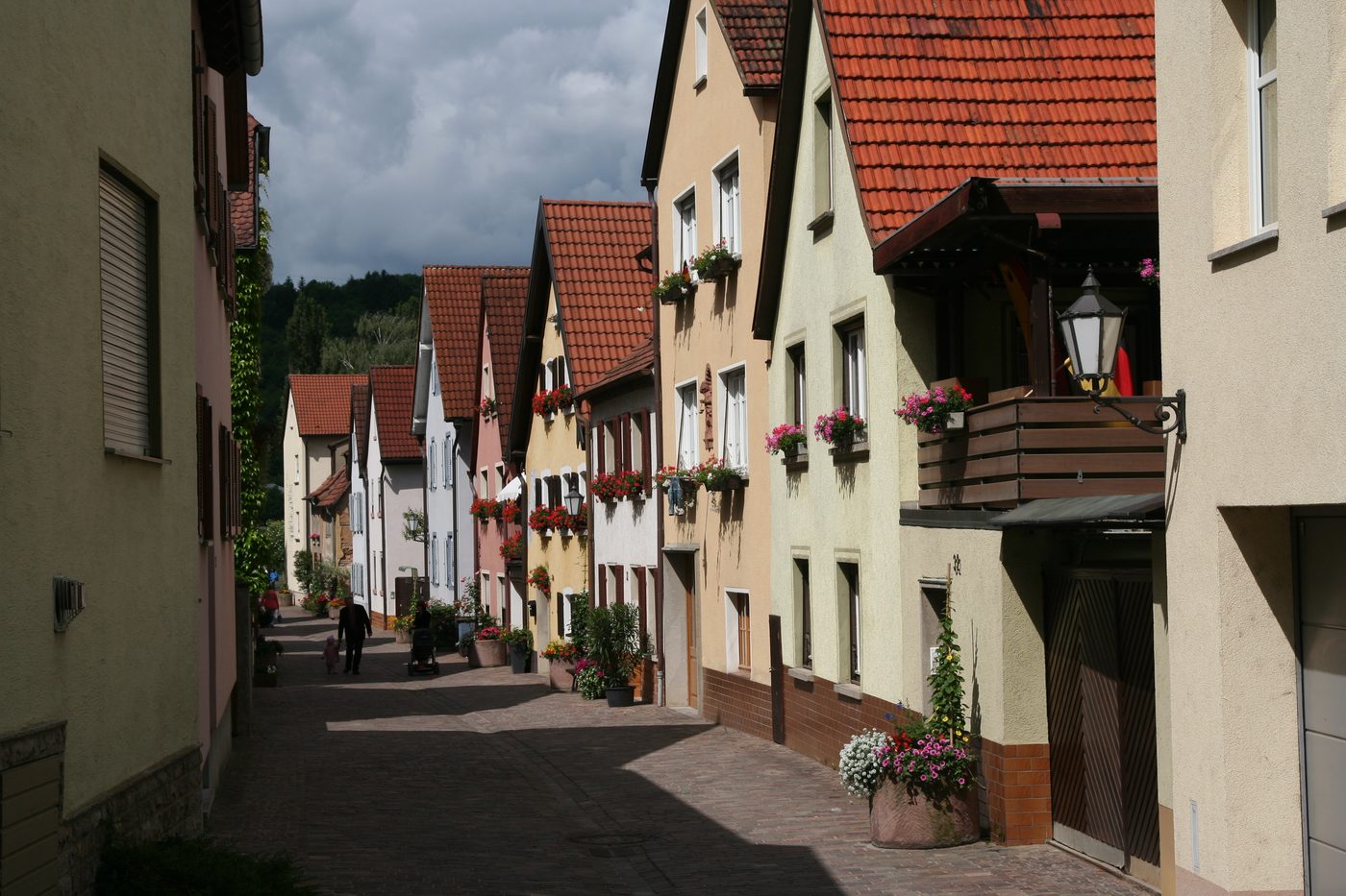 Idyllische Häuserzeile im Ortskern von Veitshöchheim